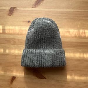 grey fur beanie